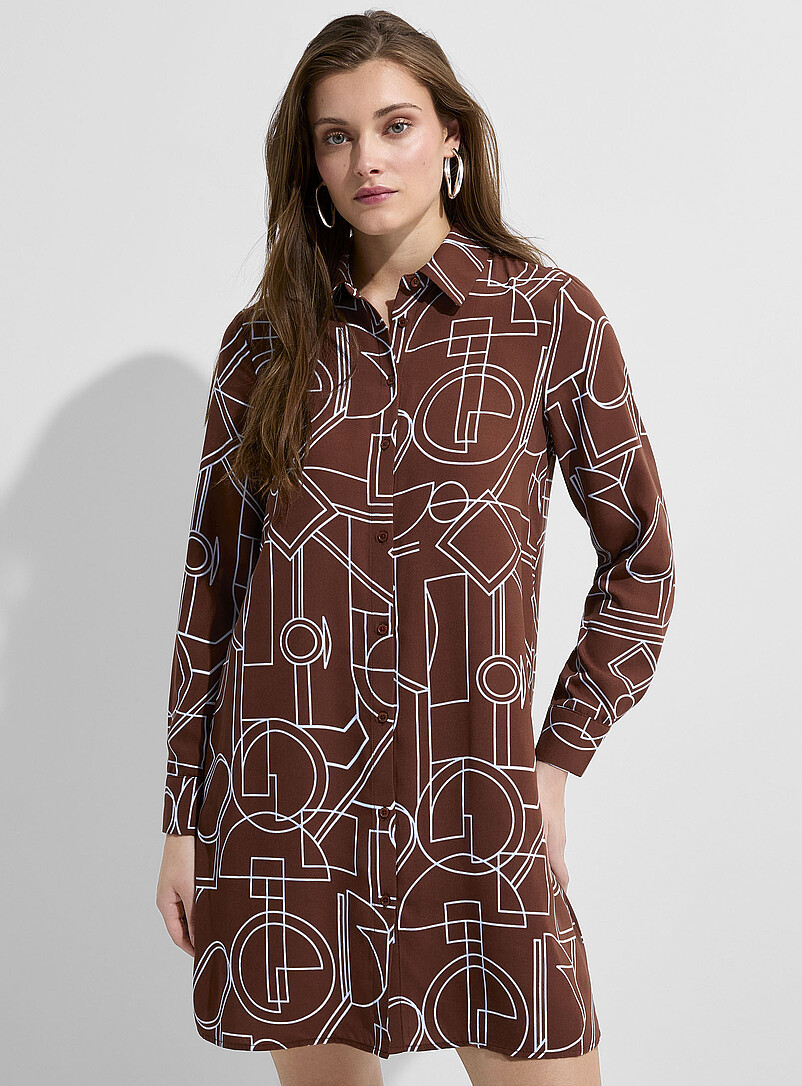 Chemise De Nuit Femme MARLON Elmina En Polaire Imprimée - Modèle Classique Doux Et Chaud - Taille 52-54 - 8