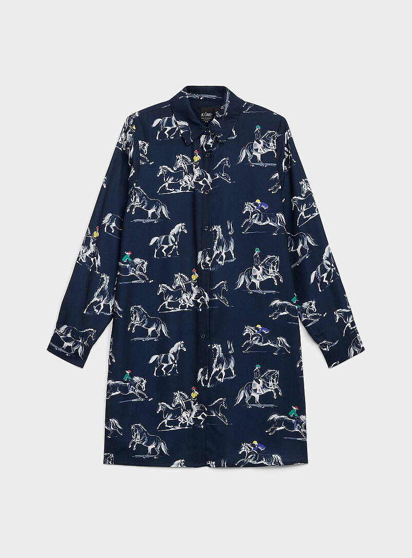 Ic&ocirc;ne Chocolate/Espresso Printed ultra-long shirt for women