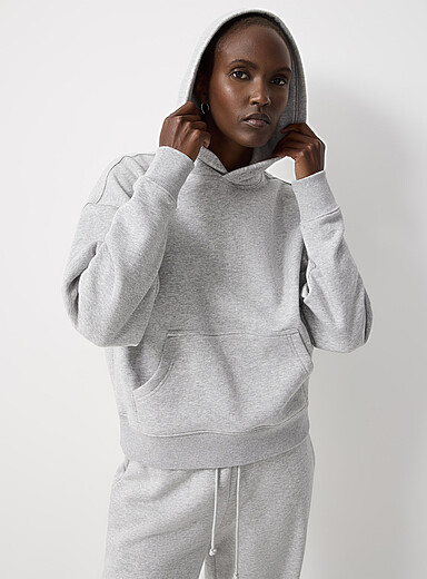 Organic cotton fleece jersey hoodie