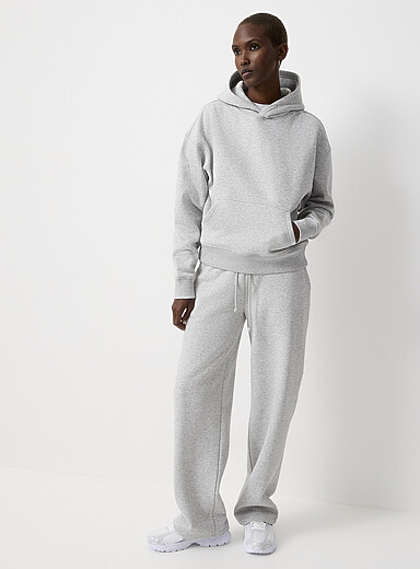 Le pantalon jambe large jersey molletonn&eacute;