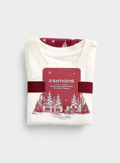 Le 31 Burgundy Winter-pattern pyjama set In support of Food Banks Canada Kids - unisex for men