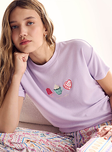 Miiyu x Twik: Le t-shirt carr&eacute; ultradoux Mauve pour femme