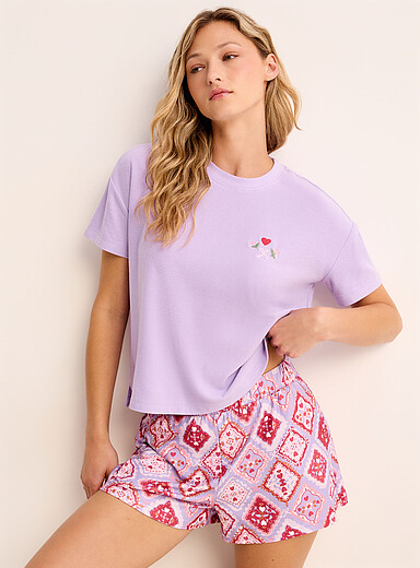 Miiyu x Twik Lilacs Ultra-soft boxy-fit T-shirt for women