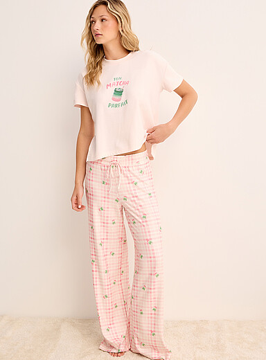 Miiyu x Twik Patterned Red Ultra-soft pyjama pant for women