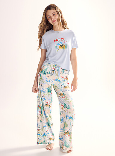 Miiyu x Twik: Le pantalon pyjama ultradoux Blanc &agrave; motifs pour femme