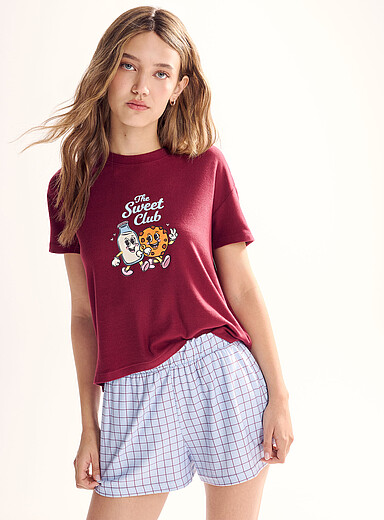 Miiyu x Twik: Le short pyjama ultradoux Bleu pour femme