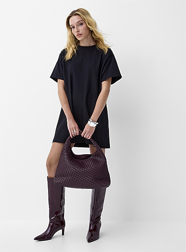 Ic&ocirc;ne: La minirobe t-shirt Noir pour femme