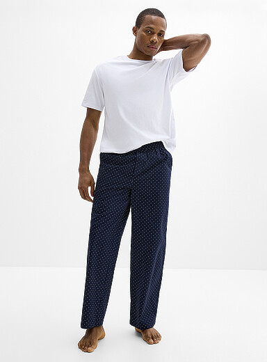 Le pantalon pyjama popeline ray&eacute;