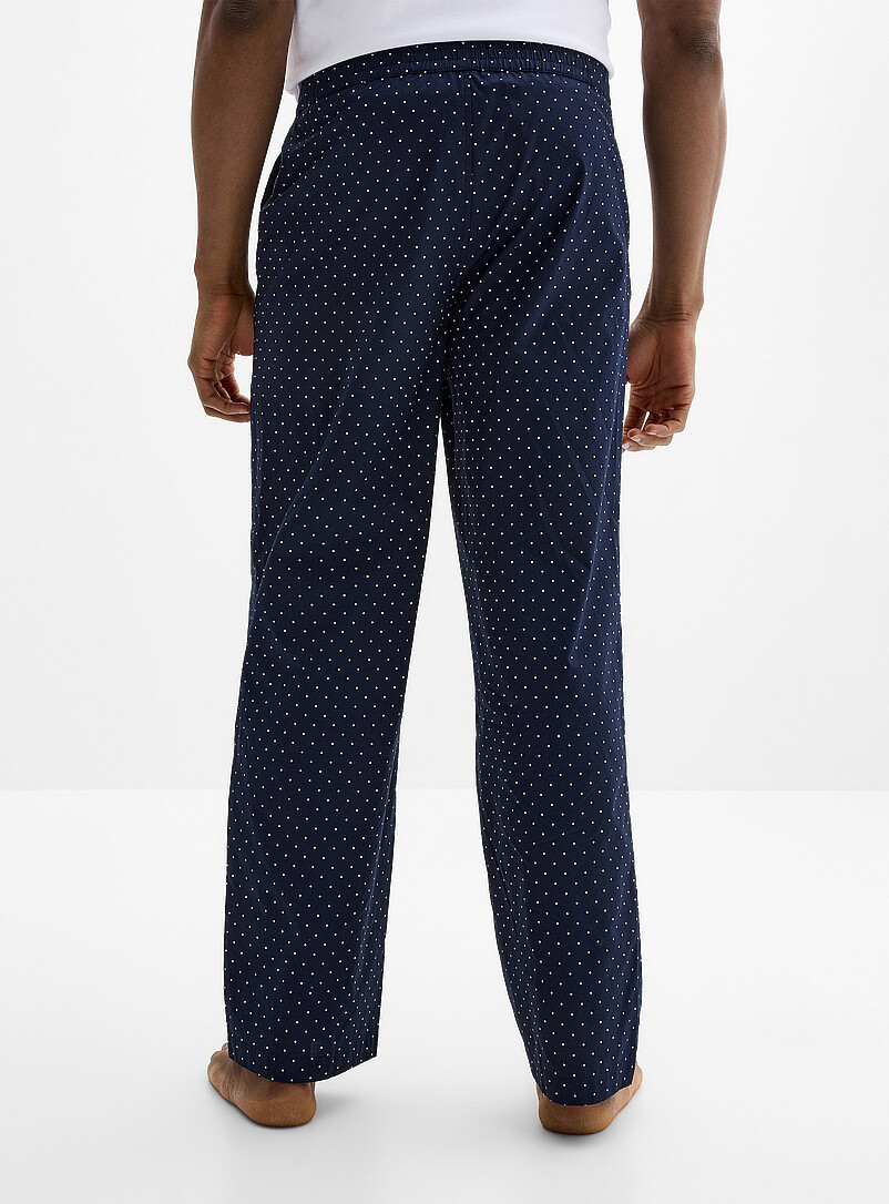 Le 31: Le pantalon pyjama popeline ray&eacute; Bleu fonc&eacute; - Indigo pour homme