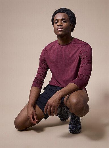 I.FIV5 Burgundy Ultra-soft long-sleeve tee for men