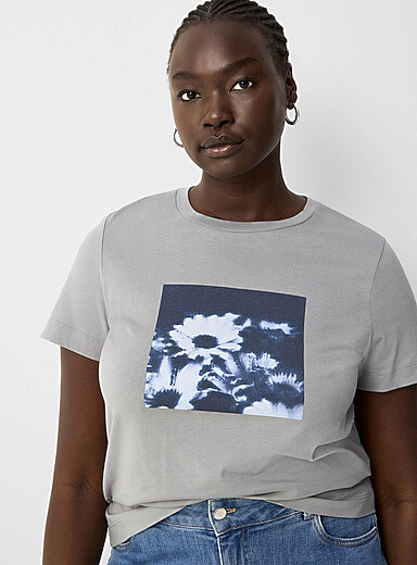 PRINT-MOTIF COTTON T-SHIRT