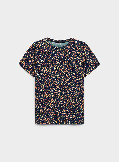 Contemporaine: Le t-shirt fluide &agrave; motif col rond Brun clair pour femme