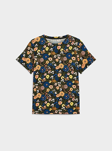 Contemporaine: Le t-shirt fluide &agrave; motif col rond Assorti pour femme