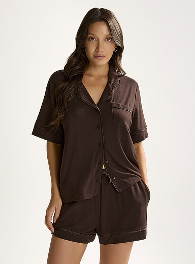 Miiyu Chocolate/Espresso Soft and comfy pyjama set for women
