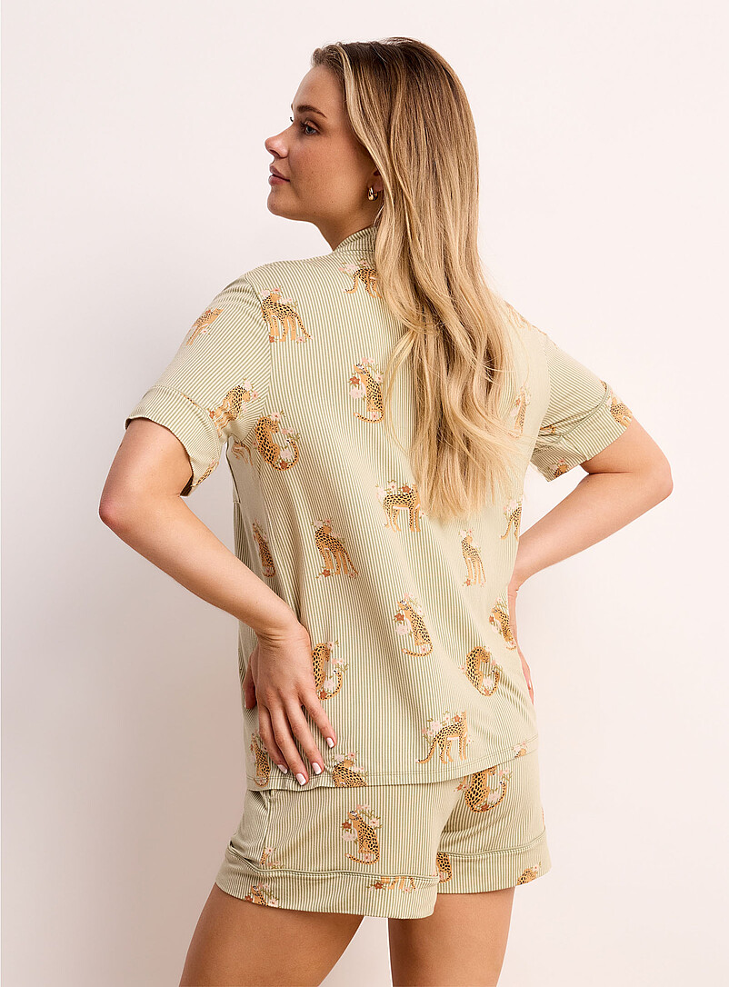 Miiyu Patterned Green Soft and comfy pyjama set for women