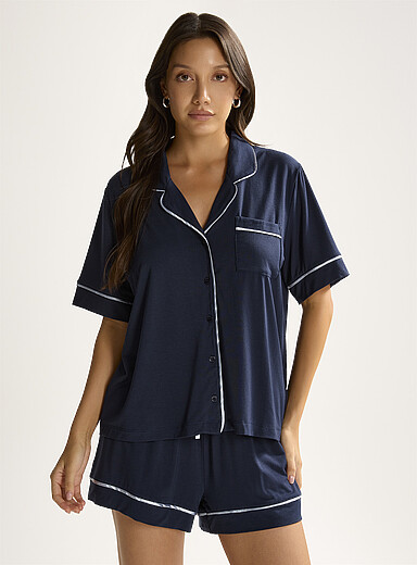 Miiyu Indigo/Dark Blue Soft and comfy pyjama set for women