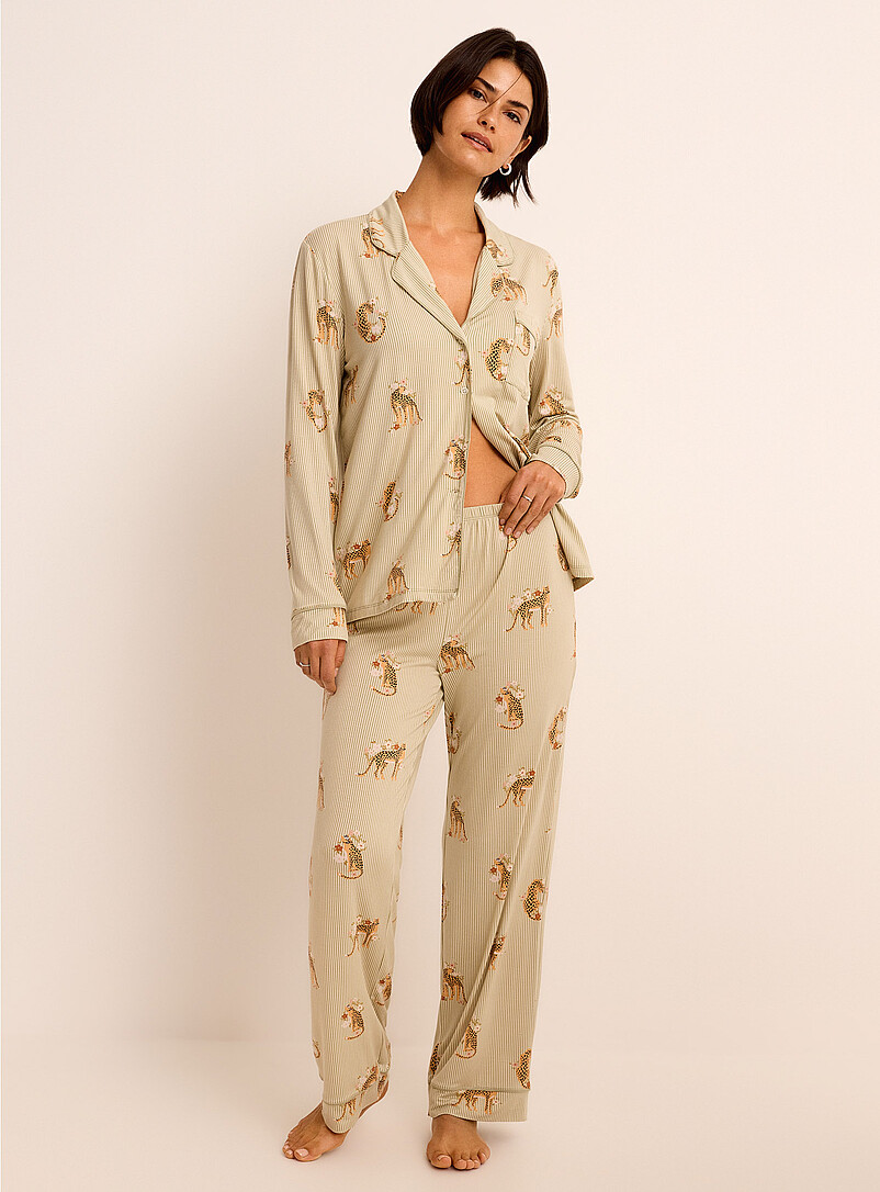 Miiyu: L'ensemble pyjama lis&eacute;r&eacute; fluide Pois pour femme