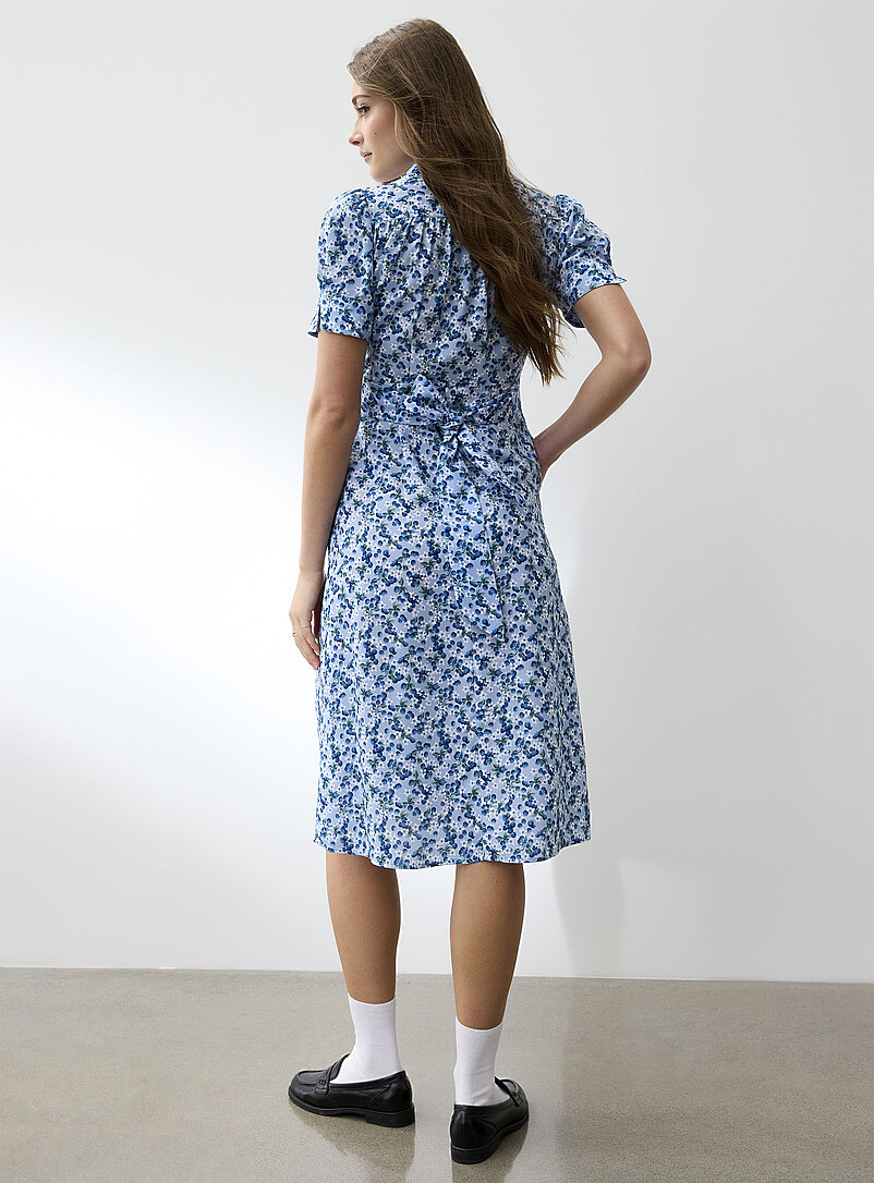 Ic&ocirc;ne Brown Notch collar belted midi dress for women