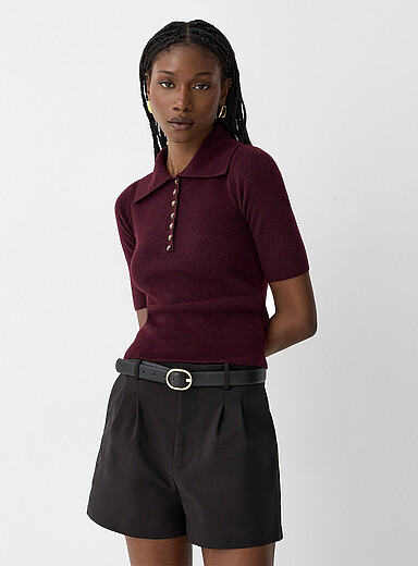 Le short extensible habill&eacute; &agrave; plis