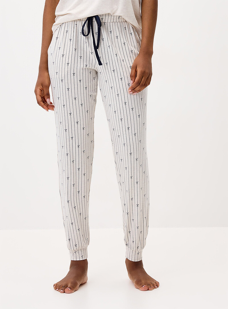 Miiyu x Twik: Le jogger pyjama souple adorable motif Cr&egrave;me pour femme