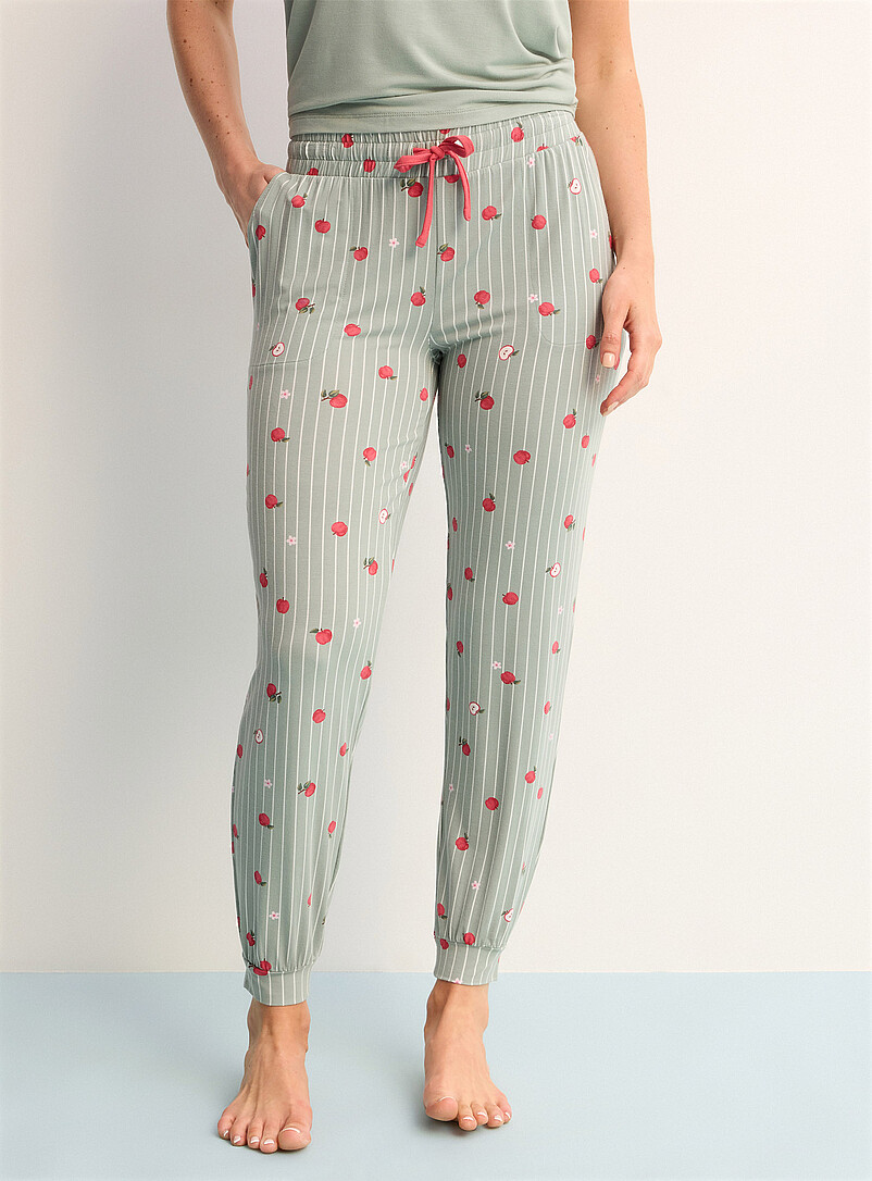 Miiyu x Twik: Le jogger pyjama souple adorable motif Lilas pour femme