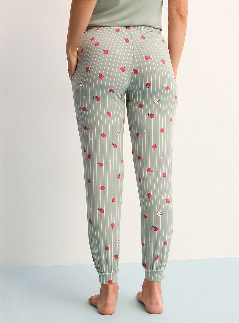 Miiyu x Twik: Le jogger pyjama souple adorable motif Lilas pour femme