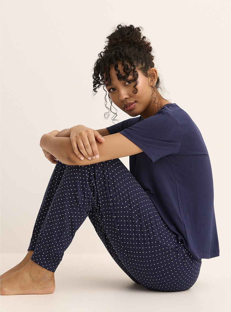 Miiyu x Twik Lilacs Adorable patterned soft pyjama joggers for women