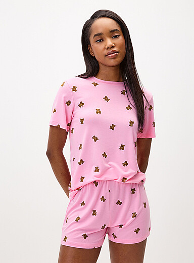 Miiyu x Twik Patterned pink Adorable pattern supple pyjama shorts for women