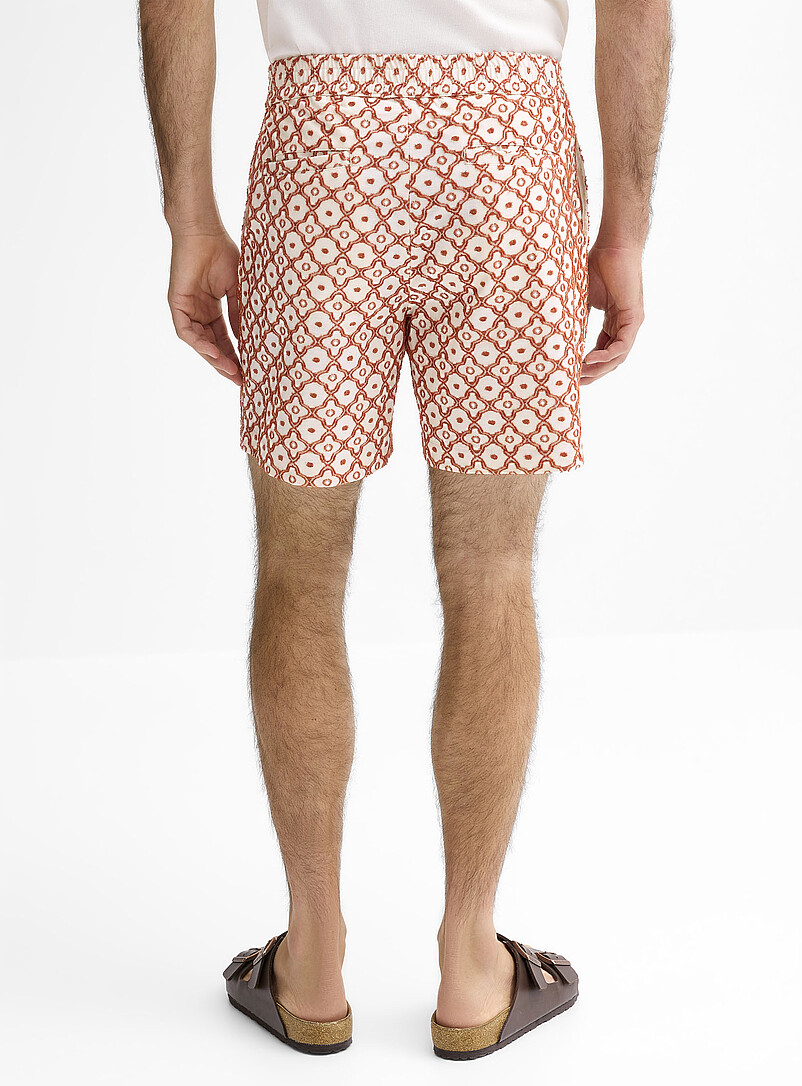 Le 31 Patterned Red Simple flower embossed jacquard short <b>Inseam: 6" (15.5 cm)</b> for men
