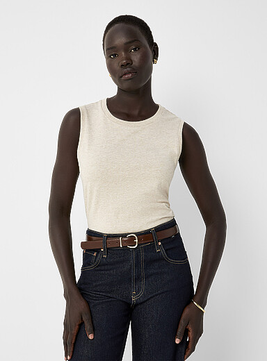 Pure organic cotton crew-neck tank