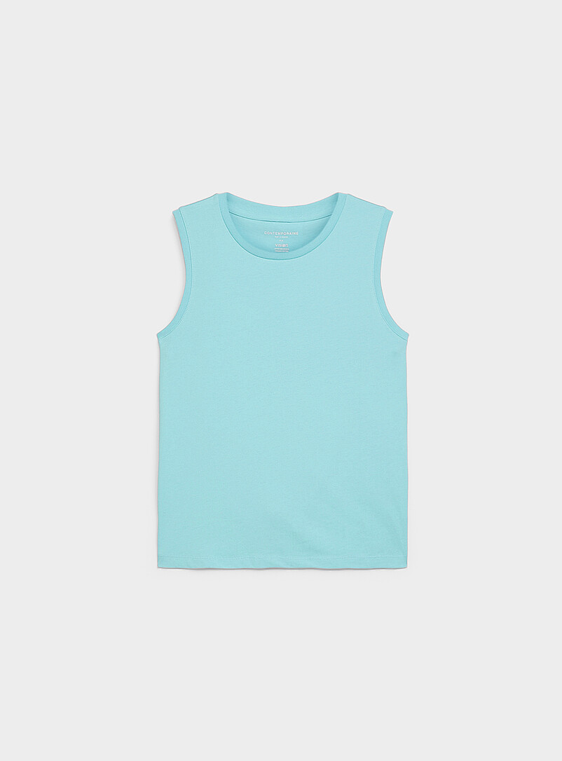 Contemporaine White Pure organic cotton crew-neck tank for women