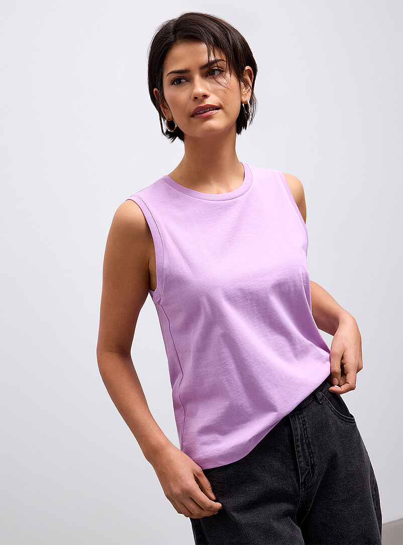 Contemporaine White Pure organic cotton crew-neck tank for women