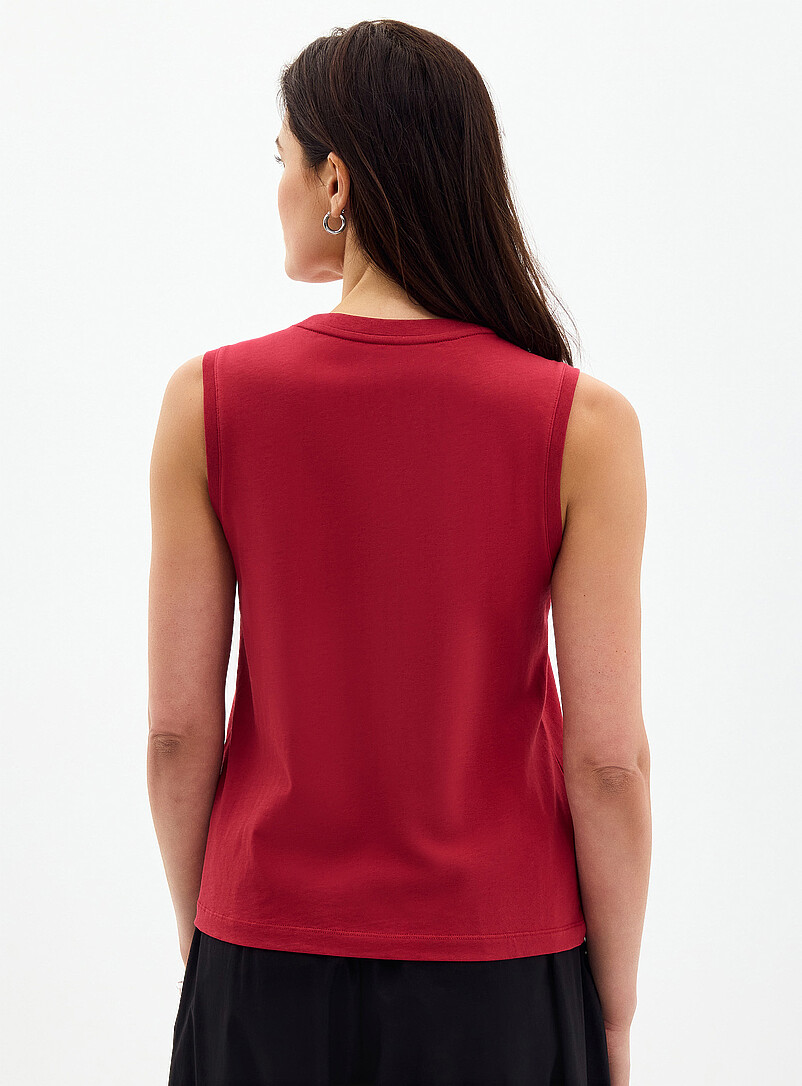 Contemporaine: La camisole col rond pur coton bio Blanc pour femme