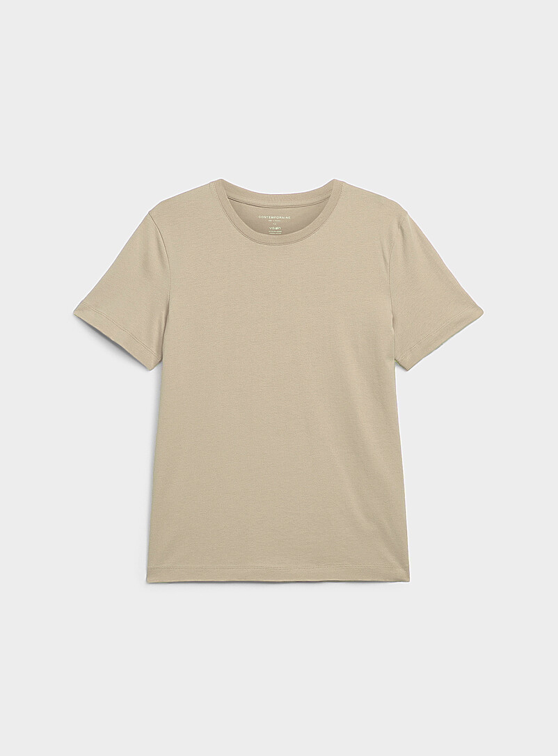 Contemporaine Black Solid organic cotton T-shirt for women