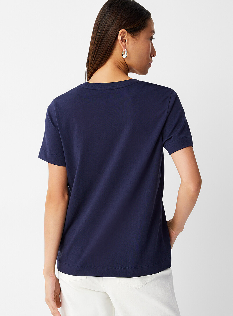Contemporaine Black Solid organic cotton T-shirt for women