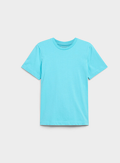 Contemporaine Teal Solid organic cotton T-shirt for women