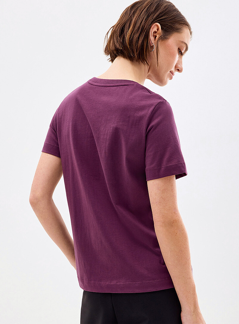 Contemporaine: Le t-shirt uni coton bio Ivoire - Beige cr&egrave;me pour femme