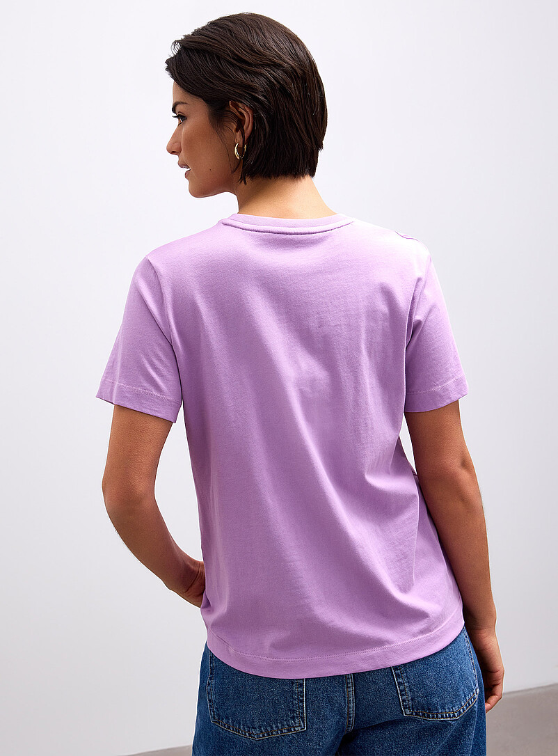 Contemporaine: Le t-shirt uni coton bio Ivoire - Beige cr&egrave;me pour femme