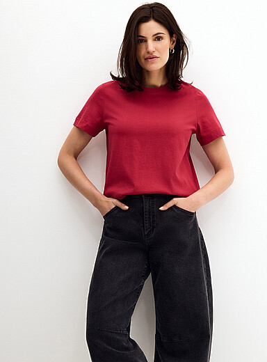 Contemporaine: Le t-shirt uni coton bio Chocolat - Espresso pour femme