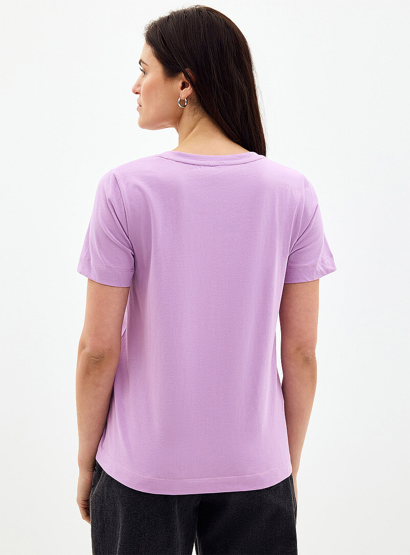 Contemporaine: Le t-shirt col V pur coton bio Blanc pour femme