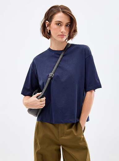 Solid boxy-fit organic cotton T-shirt