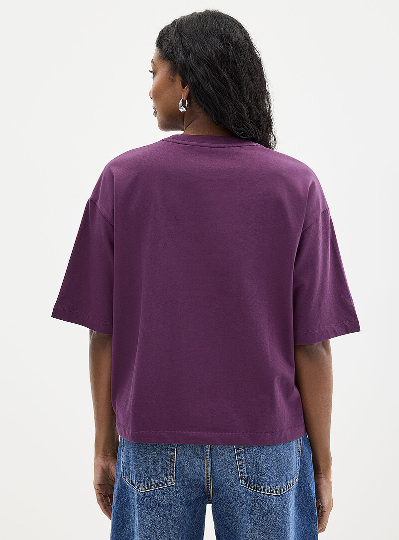 Contemporaine White Solid boxy-fit organic cotton T-shirt for women