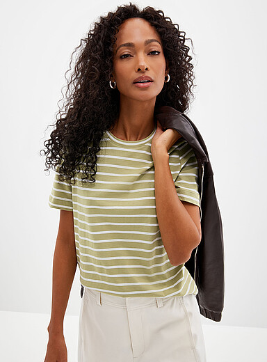 Le t-shirt ray&eacute; coton bio