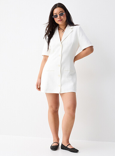 Twik: La minirobe veston &eacute;paulettes Rose pour femme