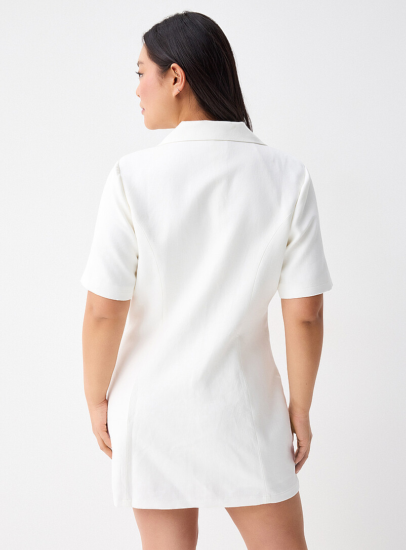 Twik Pink Shoulder pad jacket minidress for women