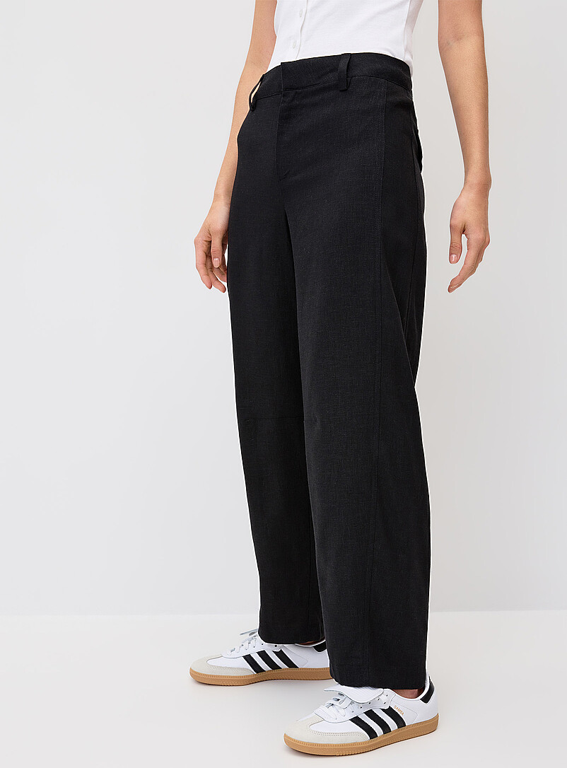 Twik: Le pantalon habill&eacute; ballon lin m&eacute;lang&eacute; Taupe pour femme