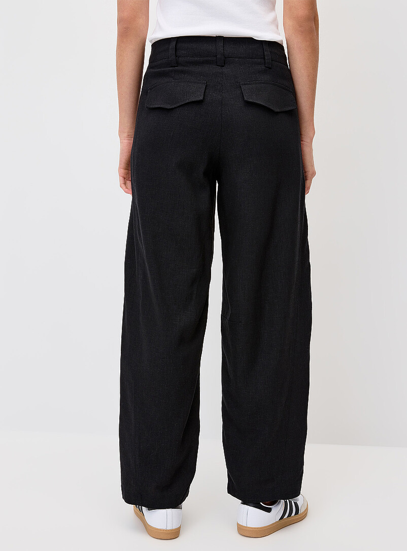 Twik: Le pantalon habill&eacute; ballon lin m&eacute;lang&eacute; Taupe pour femme