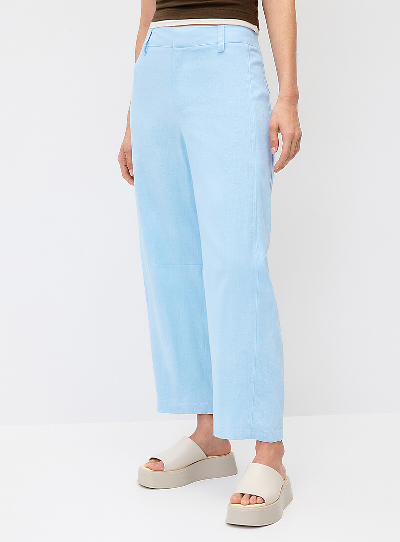 Twik: Le pantalon habill&eacute; ballon lin m&eacute;lang&eacute; Taupe pour femme