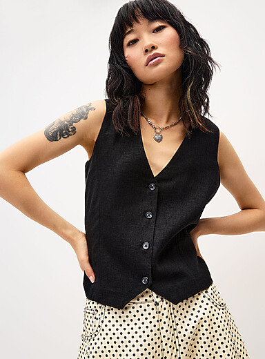 Le gilet souple viscose et lin