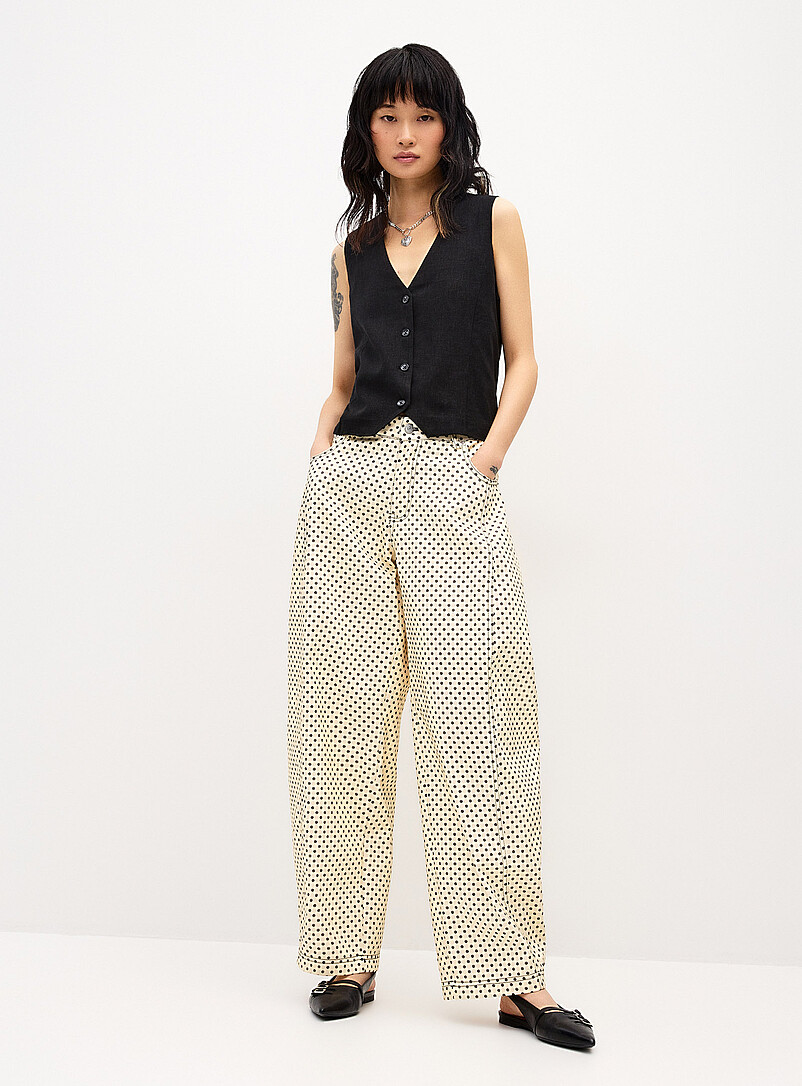 Twik: Le gilet souple viscose et lin Noir pour femme